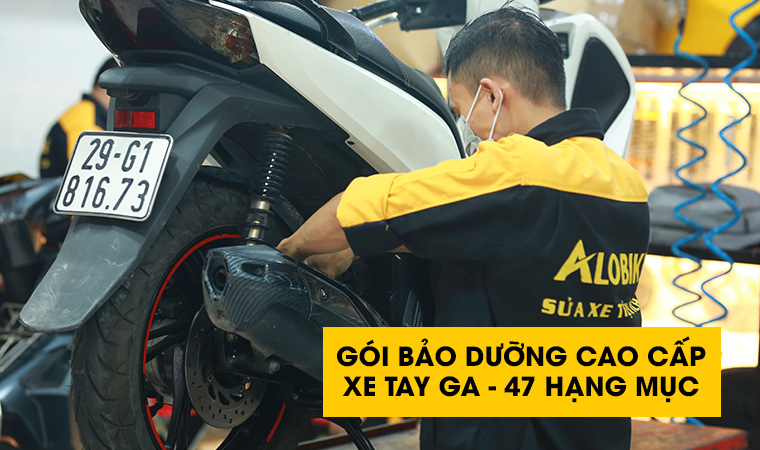 Gói bảo dưỡng CAO CẤP cho xe tay ga 47 hạng mục - 480k